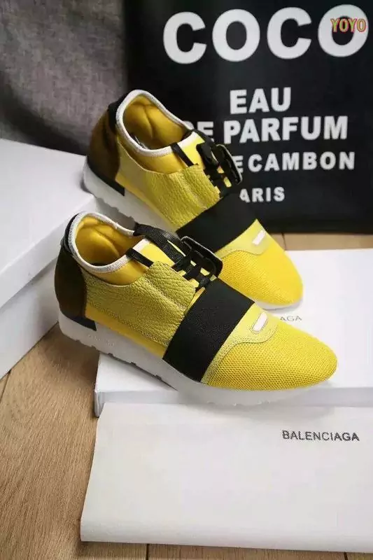 balenciaga unisexe race chaussures face yellow